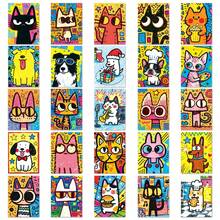 50pcs Colorful Graffiti Stickers, Cute Cat Stickers, Kawaii Decorative Stickers For Water Bottle, Guitar, Luggage, Phone, Phone Case, Laptop, Skateboard, Gift - Multicolor - View 5