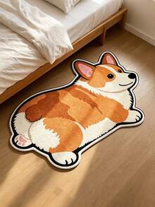 1pc Corgi Puppy Cute Decorative Rug, Warm And Soft Decorative Floor Mat, Perfect For Daily Home And Holiday Decoration, Decorative Rug, Bedroom Decor, Small Rug, Carpet, Home Decor, Living Room Rug, Living Room Small Rug, Bedroom Rug, Living Room Home Decor, Outdoor Rug, Washable Rug - Multicolor - View 2