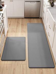 Juego de 2 alfombrillas de cocina acolchadas y antifatiga, alfombra pasillo impermeable de espuma de memoria sin deslizamiento para frente de fregadero, lavandería, escritorio de pie - Gris Oscuro - Ver 1