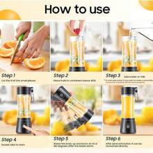 380ml Portable USB-Powered Blender, Black - Below 0.5L - View 4