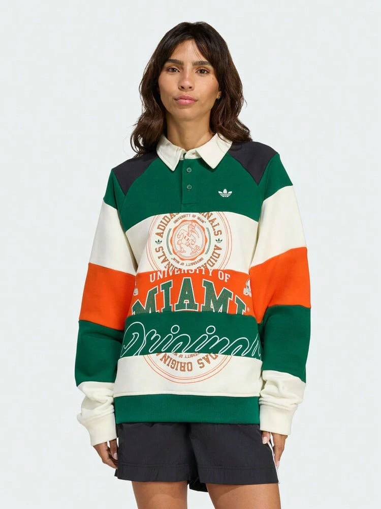 Adidas Originals 女款 MIAMI LS CREW 針織運動衫 無帽 KF2329 - 橄欖綠 - 查看 1