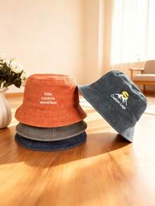 客製化刺繡漁夫帽，個性化圖案遮陽帽，中性休閒夏季漁夫帽，復古街頭風戶外帽，旅行海灘節慶釣魚帽，時尚頭飾，客製化 Logo 帽子禮物，適合他/她/朋友/家人生日節日配件 - 彩色 - 查看 4