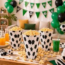 KEXINGYIYI 1/5/10/50pcs Soccer Party Popcorn Boxes ,Football Theme Party Decorations,Hexagonal Soccer Ball Pattern Black & White Party Favors - Multicolor - View 2
