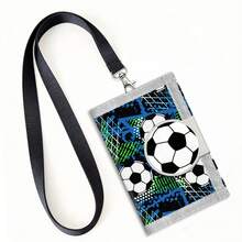 1pc Multifunctional Portable Snap-Button Tri-Fold Wallet, Halter Wallet With Detachable Lanyard, Card Holder With Zipper Coin Pocket, Multiple Card Slots And ID Window, Everyday Portable Wallet - Multicolor - View 4