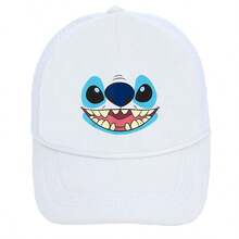 1件裝 Disney Stitch 中性黑色網格卡車帽，卡通圖案，透氣網布，可調節扣環，防曬棒球帽，適合日常戶外休閒，卡通禮物 - E - 查看 7