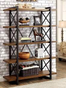 Super life Five-Tier Bookshelf, Steel Frame Bookcase, Storage Shelf, Suitable For Living Room, Bedroom, Office, Study, Industrial Style. - Multicolor - View 3