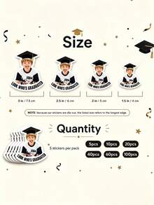 Personalized Graduation Face Stickers, Customizable Face Stickers, Personalized Mini Stickers, 2026 Graduation Party Favors, Personalized Stickers Labels For Cups And Cookies - Multicolor - View 7