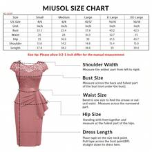 MIUSOL Women's Elegant Contrast Lace Sequin Insert Ruffle Trim Ruched Wrap Hem Bodycon Dress, Cap Sleeves, Perfect For Cocktail Party, Evening, Wedding - 香檳色 - 查看 6
