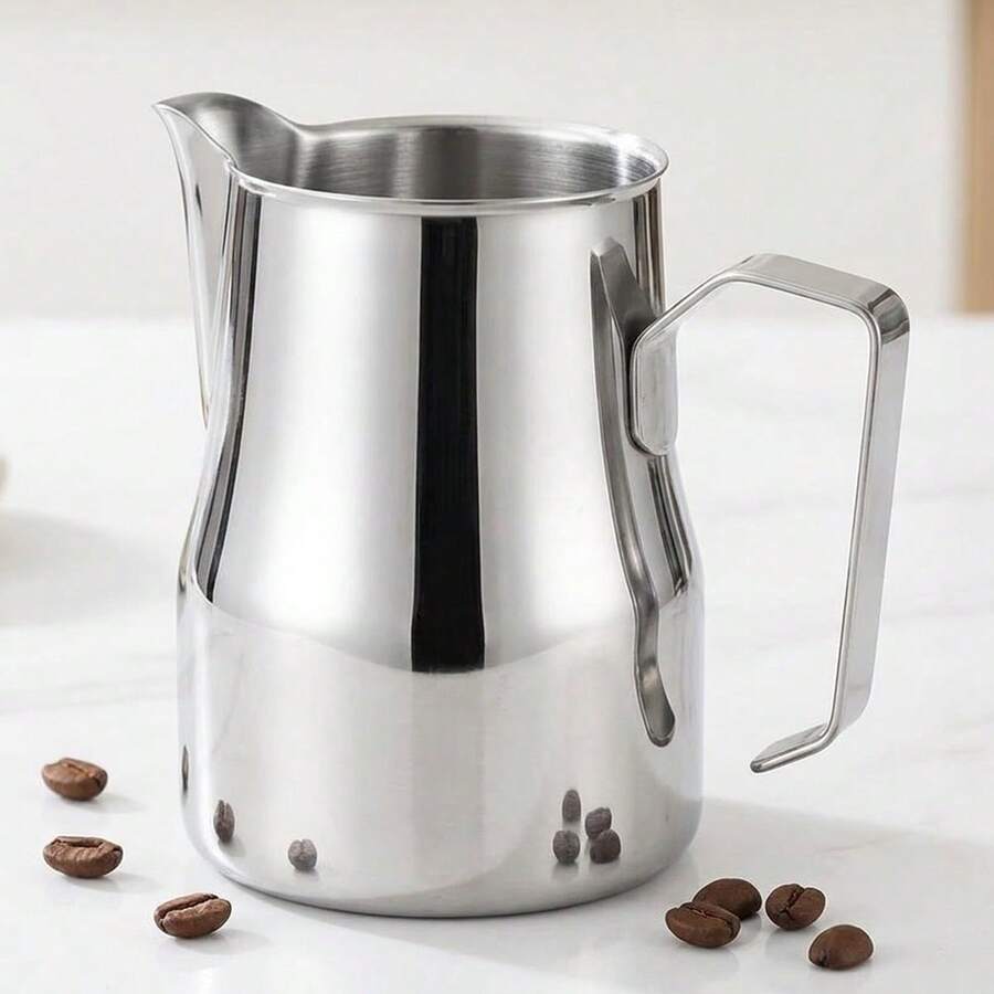 Milk Frothing Pitcher, 10oz/300ml Stainless Steel Coffee Frothing Pitcher With Handle, Milk Steaming Pitcher Latte Art Cup, Coffee Espresso Accessories For Home Cafe Bar Restaurant Hotel - Multicolor - View 1