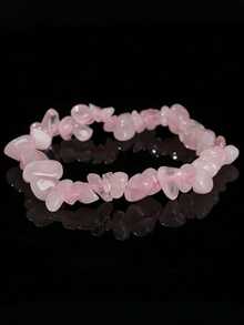 1pc Natural Crystal Agate Chip Bracelet Asymmetrical Women's Handmade Bracelet (Random Color) - Multicolor - View 8