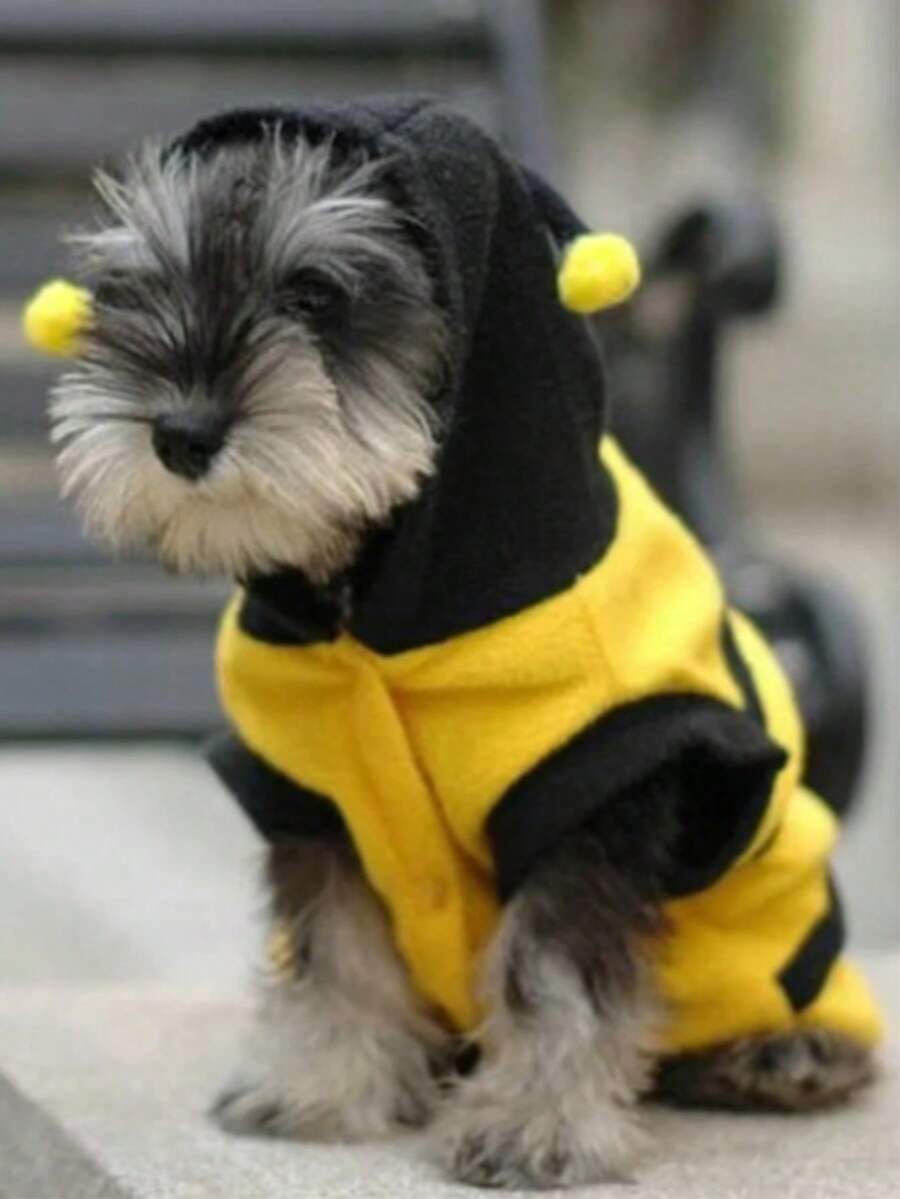 1 pièce Sweat-shirt à capuche de transformation en abeille pour animaux de compagnie - Multicolore - Voir 1