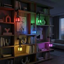 RGB Pixel Tischlampe mit Fernbedienung, 16 Farben, USB Wiederaufladbare Kabellose LED Dekoleuchte für Schlafzimmer, Wohnzimmer, Arbeitszimmer und Regal - Stern - Übersicht 3