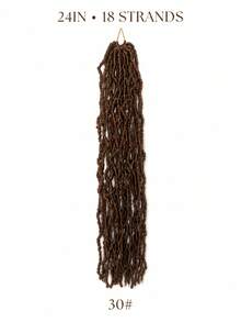 Faux Locs Crochet Hair, Pre Looped Synthetic Braiding Hair Extensions, Soft Lightweight Goddess Locs With Natural Texture, 18/24/30/36 Inch, 18 Or 14 Strands, Easy Crochet Styling For Daily Wear, Party & Vacation, Halloween - Multicolor - View 9