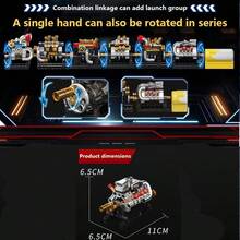 Juego de bloques de construcción de motor mecánico, kit de modelo de pistón y biela funcional, bloques de juguete DIY, bloques de construcción para aliviar el estrés, kit de modelo de coche coleccionable, juguete de ensamblaje de válvulas para niños, gran regalo de cumpleaños/Navidad. - Multicolor - Ver 6