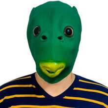 1pc Green Fish Head Mask Black Gorilla Animal Head Cover Prank Funny Prop Party COS Carnival - A - View 10