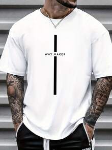 Summer Short-Sleeve Pattern Print T Versatile Men's Short-Sleeve Base Shirt - 黑色 - 查看 7