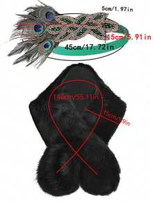 D EXCEED 1/2件裝人造狐狸毛柔軟袖口護腕，適合寒冷天氣，冬季女款毛絨手臂保暖套，人造毛短款腕套，萬聖節 - 多色 - 查看 12