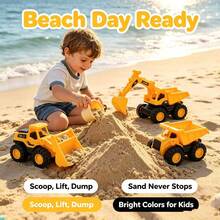 Juguete excavadora realista grande para niños - Máquina excavadora realista con inercia y movimiento deslizante, apta para jugar en la playa y el patio trasero, camión de construcción, bulldozer, cargador, de vuelta a la escuela - Multicolor - Ver 10