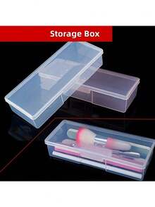 1pc Transparent Plastic Storage Box With Lid, Dust-Proof Nail And Foot Care Tool Organizer, Large Capacity Container, Suitable For Nail Art Set, Artificial Nails And Foot Care Tools, Portable Compartment Organizer, Ideal For Back To School And Daily Use, Practical Storage Box - Multicolor - View 8