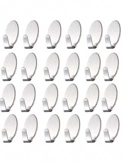 No-Drill Stainless Steel Small Self-Adhesive Hook, Mini Metal Hook, Mini Round Head Hook, Suitable For Various Holidays, Can Be Used For Hanging And Storage, Do Not Hang Heavy Items On Small Hooks