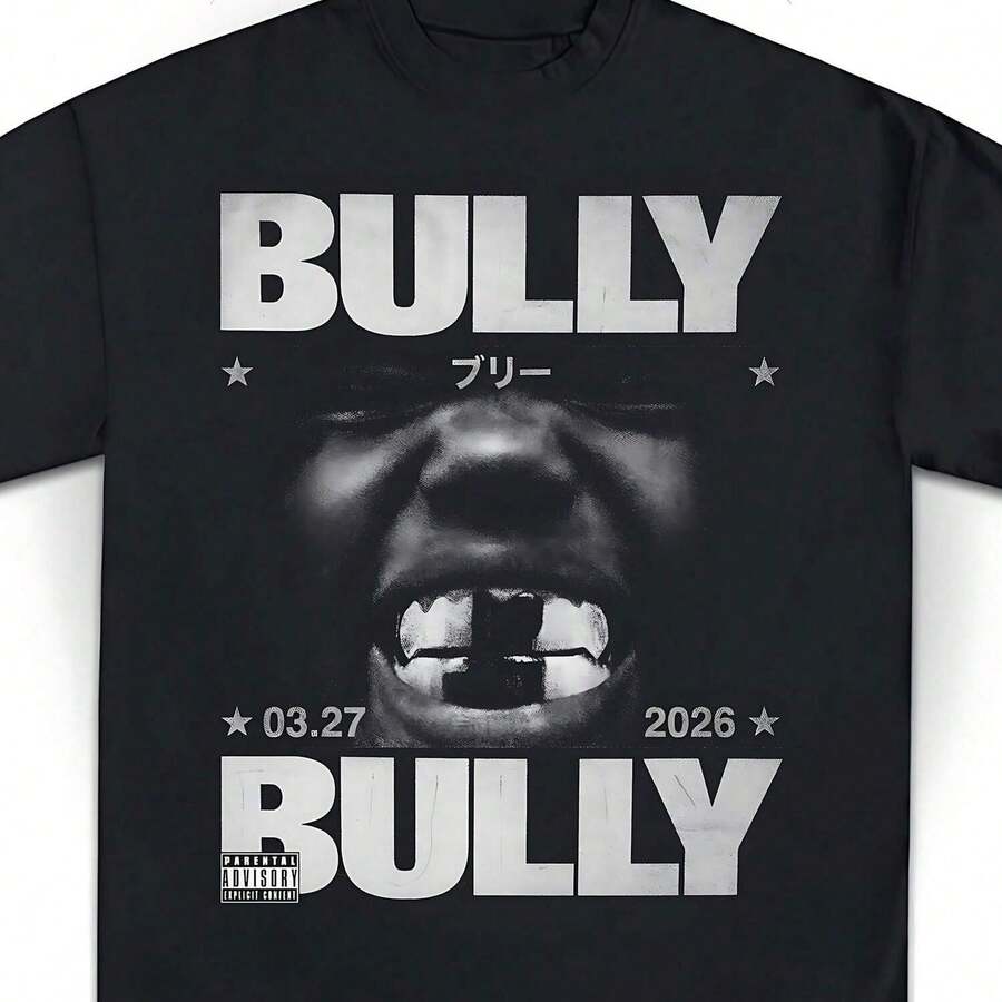 KanyeS WestS Bully Graphic Tee, Unisex-Shirt, Hop Music, Colorized Bully Album Cover - Black - View 1