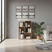 KIWI MOBLEKIT | Modular Wooden Shelves With Different Compartments And Door Options, Bookcases And Storage Furniture For Bedroom, Kitchen Or Entryway - Roble - 6 Comp | 61.2x29.7x91.2厘米 - 查看 6