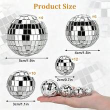 18/24/32pcs Disco Ball Set, Shiny Disco Ball, Reusable Disco Decoration Ball, Mini Disco Ball, Suitable For Cake Decoration, Party, Bar, Holiday Decoration (Silver) - A - View 9