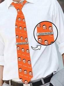 Personalized Photo Tie, Custom Name, Face & Pet Photo Necktie, Funny Face Tie, Wedding Birthday Anniversary Gift For Groom Husband Boyfriend Dad - Multicolor - View 18