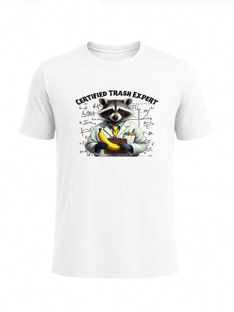 Men Abstract Illustration Print T-Shirt Cotton Tee