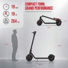 Electric Scooter350W Motor, 15-20 Miles Range, 19MPH Max Speed, 8.5-Inch Anti-Skid Solid Tyres, Dual Brake System, LED Lighting, Lightweight 33 LBS, Foldable Design. - CS-538 - View 7
