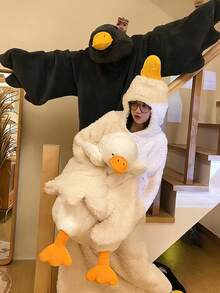 卡通珊瑚絨長款浴袍 中性加厚毛絨連帽居家浴袍 Cosplay - 彩色 - 查看 6