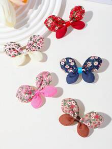 10pcs Girls Polka Dot Plaid Print Fabric Bow Hair Clips Cute Princess Hair Clips Bangs & Loose Hair Clips Hair Accessories For Daily Use - 彩色 - 查看 5