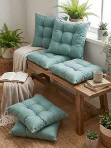 Made In Turkey Cushion 40*40 For Office & Garden & Kitchen Soft With Tie - Green - View 15
