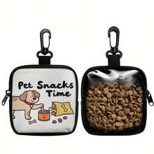 1pc Dog Print Dog Treat Bag Pet Training Set With Hook And Zipper - Pet Poop Bag, Puppy Pet Training Walking Bag - Multicolor - View 9