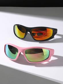 1 Pair Retro Men's Fashion Glasses With Wrap-Around Design, Suitable For Daily Wear And Travel - A - View 18
