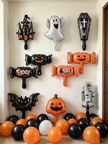 Halloween Multi-Style Aluminum Foil Balloon Set, Suitable For Halloween Decoration, Indoor Decor Balloons Halloween - Multicolor - View 3