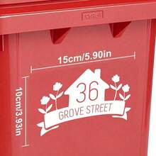 Personalized Trash Can Stickers - Decorate Your Trash Can With House Number And Street Name, Horizontal Design For Easy Identification, Waterproof And Durable, Modern Customization, Unique Ideal Gift For Him/Her, Boyfriend, Girlfriend, Dad, Mom - Multicolor - View 3