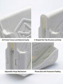 Adjustable Angle Tennis Net Camera Mount, Tennis Self-Correction Action, 3D Printed, Portable Foldable Phone Camera Stand, Dual-Sided Shooting Prop, Portable Minimalist, Record Your Sports Highlights, Easy To Use And View, Suitable For Athletes And Spectators Sports Field Accessory - Multicolor - View 7