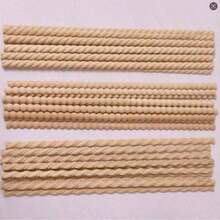 10 piezas de moldura de madera con cuentas de media luna, sin acabado, adecuada para decoración DIY, gabinetes, muebles, paneles, paredes de listones y otros proyectos - Beis - Ver 6