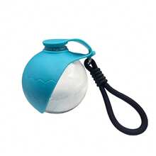 1pc Portable Pet Water Bottle Drinking Cup For Cats And Dogs, Outdoor Water Dispenser, Stainless Steel Spherical Refillable Hanging Bottle - Baby Blue - View 9