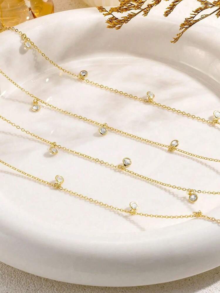 1 buah Rantai Pinggang Perak dan Emas Berlapis Mutiara, Rantai Perut Kristal yang Dapat Diatur, Aksesori Pinggang Bikini, Cocok untuk Wanita dan Anak Perempuan Pesta Pantai Musim Panas - MultiWarna - View 3