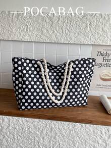 Women's Beach Bag, Large Waterproof Beach Tote, Zipper Closure, Waterproof Sand-Proof Pool Bag, Large Tote Bag (Random Pattern) - Black - View 2