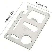 1pc/2pcs Multi-Function Outdoor Tool Card, Portable Survival Pocket Card, Bottle Opener Survival Card; Multi-Function Tool Suitable For Camping And Hiking - Silver - View 7