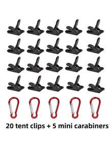 Outdoor Tent Clips, Tent Hooks And Round Clips For Securing Waterproof Tarps And Awnings, Suitable For Camping Equipment,Portable Windproof Fasteners, Camping Equipment,Holiday Essentials,Caravan Must Haves,Travel Essential,Camping Essential - Multicolor - View 9
