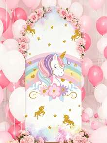 1 pieza Fondo de arcoíris de unicornio, Fondo de arco elástico, Fondo de fiesta, Decoración de arco de metal, Tela de marco de arco de globos de metal, Tela de arco de boda, Tela de marco de arco, Tela de soporte de metal, Suministros para fiesta de cumpleaños, Fiesta de cumpleaños de niñas, Regalo de cumpleaños, Recuerdos de fiesta, Accesorios para fotos, Decoración de fiesta de baby shower, Decoración de cumpleaños en el hogar, Decoración de habitación, Decoración de fiesta rosa, Decoración de fiesta con tema de unicornio, - Unicornio arcoíris - Ver 5