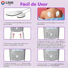 Tens/ems Electroestimulador Muscular 2Canales 36 Modos 10 Electrodos Digital Portátil Recargable SJROHE plateado masajeador eléctrico con Electroestimuladores Muscular alivio Dolor Relajación Muscular - Gris Claro - Ver 5