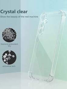 Transparent Shockproof Silicone Soft Back Cover Compatible With Samsung Galaxy Phones, Waterproof, Anti-Fall, Anti-Scratch, Reinforced Corners, Anti-Drop Phone Case Android Compatible With Galaxy S26/S25/S24/S23/S22/S21 Ultra/A56/A57; 10Pro XL/10 Pro/9A/8/7/6 And Other Models; Compatible With Apple 18 Pro Max/17 Pro Max/11/12/12 Pro Max/13/13 Pro Max/14 Pro Max/15 Pro Max/16 Pro Max And Other Models International Version, Not Domestic Version - Clear - View 7