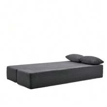 2-In-1 Convertible Sofa Bed In Corduroy, Modular Floor Sofa, No Assembly Required, Unfolding Sofa Bed With 2 Cushions - 灰色 - 查看 6