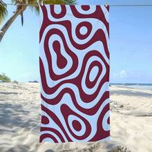 1 pieza Toalla de playa ultra suave con patrón abstracto de rayas artísticas para playa y fiesta de piscina - Accesorio de playa para vacaciones Manta de playa Toalla de piscina - Multicolor - Ver 6
