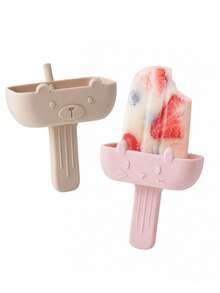 2pcs Anti-Drip Silicone Popsicle Handles With Straws, No-Mess Frozen Treat Holders, Suitable For Toddlers, Children And Infants, With 2 Slots - 2pcs - View 13